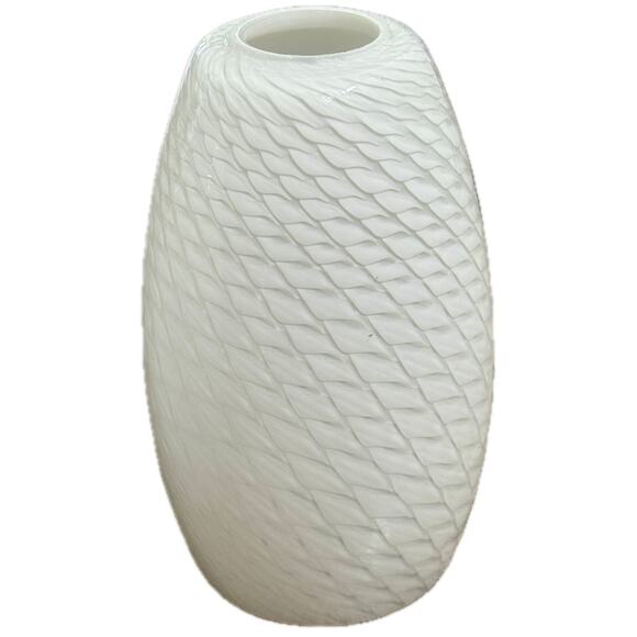 Glass Shade Pendant Lamp White Swirl Textured 1.75" Top Opening 8" Tall - 1 or 2 - Picture 1 of 7